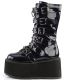 Bottes gothiques femme Demonia Cult Damned-225 noires à plateformes, style punk