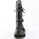 Bottes gothiques noires Demonia Cult Emily-82 en cuir vegan avec plateforme et détails squelette