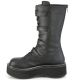Bottes gothiques Demonia Cult Emily-322 en cuir vegan noir mat avec boucles et plateforme
