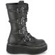 Bottes gothiques Demonia Cult Emily-322 en cuir vegan noir mat avec boucles et plateforme