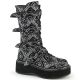 Bottes gothiques Demonia Cult Emily-322 en cuir vegan noir mat avec boucles et plateforme