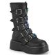 Bottes gothiques noires à boucles Demonia Cult Emily-330 en cuir vegan avec plateforme
