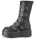 Bottes gothiques noires à boucles Demonia Cult Emily-330 en cuir vegan avec plateforme