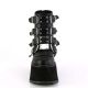 Bottines gothiques plateforme Demonia Cult Damned-105 noires à boucles, également disponibles en blanc holographique