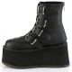 Bottines gothiques plateforme Demonia Cult Damned-105 noires à boucles, également disponibles en blanc holographique