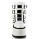 Bottines gothiques plateforme Demonia Cult Damned-105 noires à boucles, également disponibles en blanc holographique