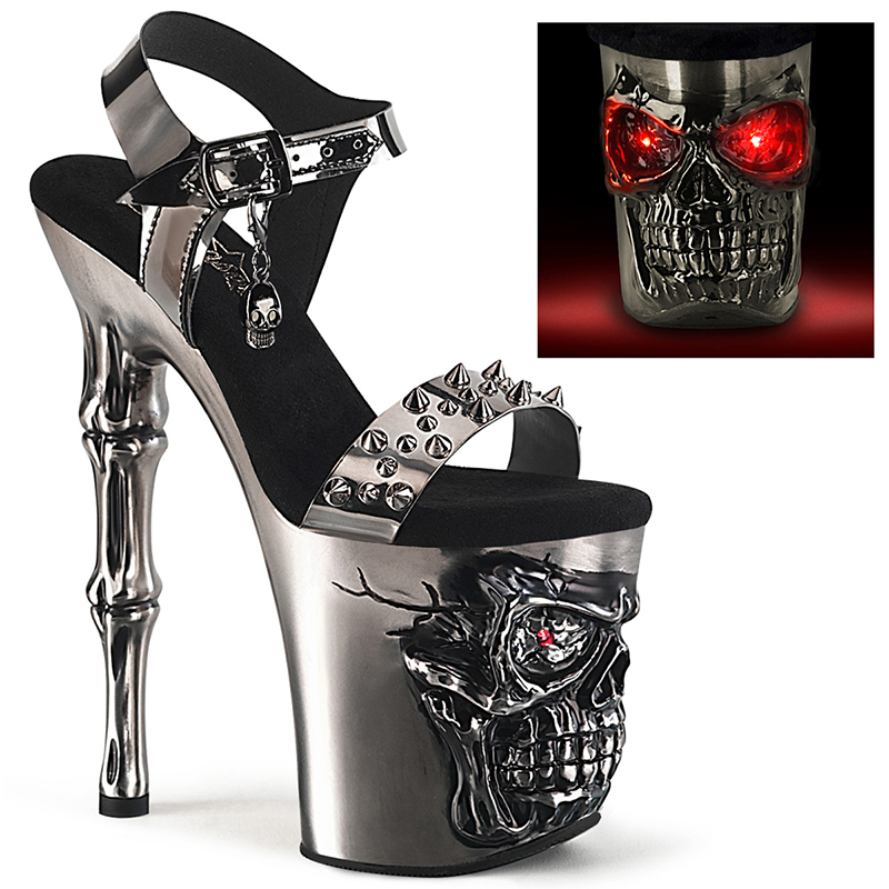 Nu-pieds chromé tête de mort - Pointure : 40 - Pleaser - Modalova