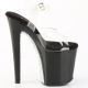 Sandales plateforme Pleaser talon haut strass noir.