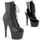 Bottines sexy Pleaser plateforme 7cm strass vue de côté.