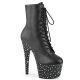 Bottines lacets noires Pleaser plateforme strass pour soirée club.
