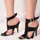 Sandales caoutchouc noir talon vertigineux