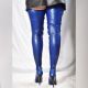 Cuissarde bleu latex ou caoutchouc talon haut