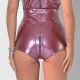 Short en vinyle couleur prune