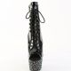 Bottines sexy bout ouvert à lacets pour pole dance.