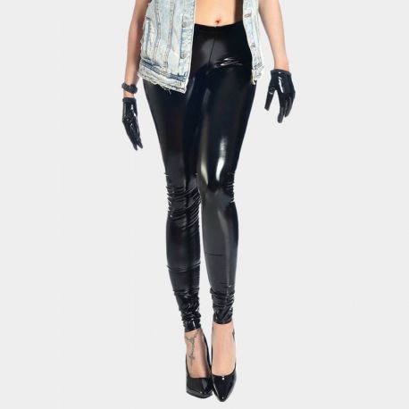 Leggings vinyle noir brillant Patrice Catanzaro.