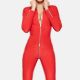 Maison Catanzaro catsuit vinyle rouge