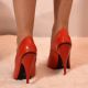 escarpin caoutchouc rouge talon aiguille