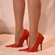 escarpin rouge caoutchouc talon fin