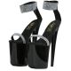 Sandales séductrices noires talon haut strass.