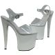 Chaussures de soirée plateforme 7cm blanches strass arrière.