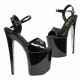Sandales noires vernies strass arrière talon haut 19.5cm.
