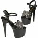 Chaussures de soirée plateforme 7cm noires et papillon.