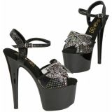 Sandales Noires Pailletées Motif Strass