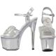 Talons hauts argent glamour 17cm avec motif papillon strass.