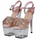 Chaussures de soirée plateforme 7cm roses et papillon.