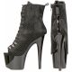 Talons hauts noirs glamour lacet bout ouvert soirée coquine
