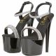 Sandales séductrices noires avec bride cheville strass.