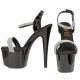Talons hauts noirs glamour avec strass sur les brides.