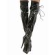 Bottes sexy noires talon haut laçage soirée coquine.