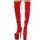 Cuissardes rouges style BDSM look puissant.