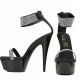 Chaussures érotiques noires strass look sexy chic.