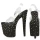Chaussures érotiques noires bride transparente look sexy.