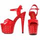 Chaussures érotiques rouges plateforme look sexy.