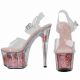 Talons hauts transparents paillettes roses soirée coquine.