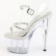 Chaussures sexy Pleaser transparentes à strass pour performance Haut Talon.