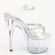 Sandales transformiste Pleaser transparentes et brillantes Love Shop.