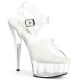 Sandales plateforme transparentes Pleaser Delight style sexy spectacle épuré.