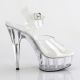 Chaussures montantes plateforme 15 cm transparentes Pleaser look minimaliste élégant.