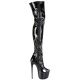 Cuissardes montantes plateforme 18 cm Pleaser couleur vernis glamour sophistiqué.