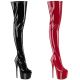 Chaussures Pleaser Jubilant vernis noir/rouge pour pole dance transformiste éclat.