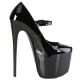 Look de scène original et audacieux rétro avec les escarpins plateforme noir mat bride Pleaser Jubilant.
