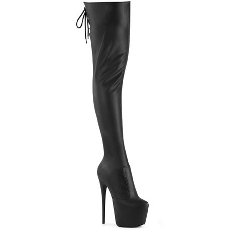 Bottes hautes talons hauts plateforme noir mat Pleaser séduction scène polyvalent.