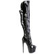 Look de scène dominant ultime défiant la gravité avec les cuissardes plateforme vernis noir brides Pleaser Jubilant.