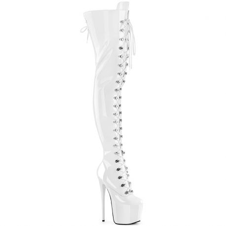 Bottes hautes talons hauts plateforme laçage Pleaser séduction scène adaptable.