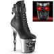 Bottines plateforme tête de mort LED Pleaser Rapture style gothique spectacle extrême.