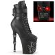 Bottines plateforme tête de mort LED Pleaser Rapture style gothique spectacle extrême.